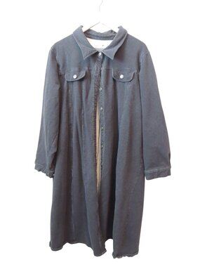 Ulla Popken Long Black Coat Womens size 2-3X